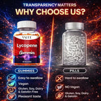 VAITE Lycopene Supplements for Men & Women 75mg Gummies - Antioxidant | General Wellness | Supports Skin & Vision | Daily Vitality | Plant-Based, Sugar-Free, 60 Vegan Gummy Chews, Non-GMO, Chewables
