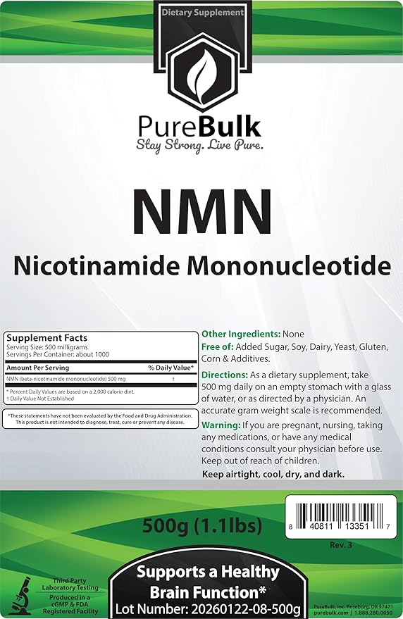 Nicotinamide Mononucleotide (NMN) - NAD Supplement - NMN Powder (500 Grams)