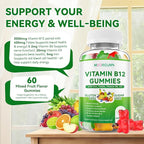 2 Pack Methyl B-12 3000mcg Gummies for Kids & Adults, Vitamin B12 (Methylcobalamin) with Vitamin B6, Folate & D3, Supports Energy, Metabolism & Immune Wellness, 120 Count