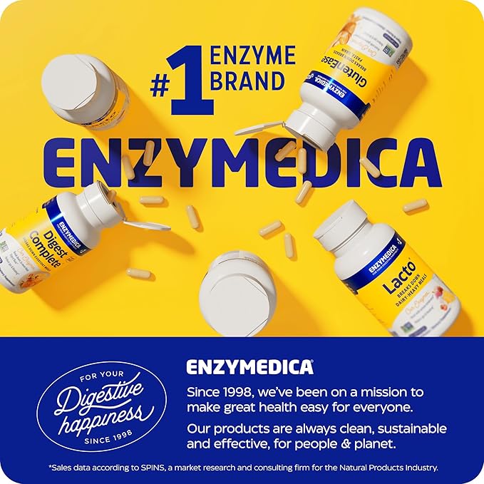 Enzymedica, Digest Complete + Probiotics, Full Range Digestive Enzymes with 800 Million CFU Active Cultures per Capsule, 30 Capsules
