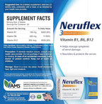 America Medic & Science NeruFlex 60ct – Nerve Support Supplement with Essential B-Vitamins – Supports Nervous System Health & Energy Production – 60 Tablets