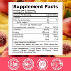 Center-Filled Iron Gummies for Adults & Kids - Iron Supplement with Vitamin B6, B12, C, Zinc, Folate - Support Women Iron Deficiency, Anemia, Blood Builder - Sugar Free Vegan 60ct Peach & Mango Flavor