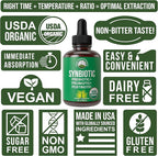 Organic Synbiotic = Prebiotics + Probiotics + Postbiotics 3-in-1 Supplement for Women, Men, & Kids. Pre, Pro, & Post Biotics Liquid Drops for Gut + Microbiome Balance. Made in USA, Vegan, Zero Sugar