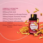 Four Sigmatic Memory Capsules | Reduce Brain Fog & Improve Memory | Nootropic Supplement for Brain Support with Cordyceps Mushroom, Gotu Kola, Turmeric, Ashwagandha & Folate | 30 Servings