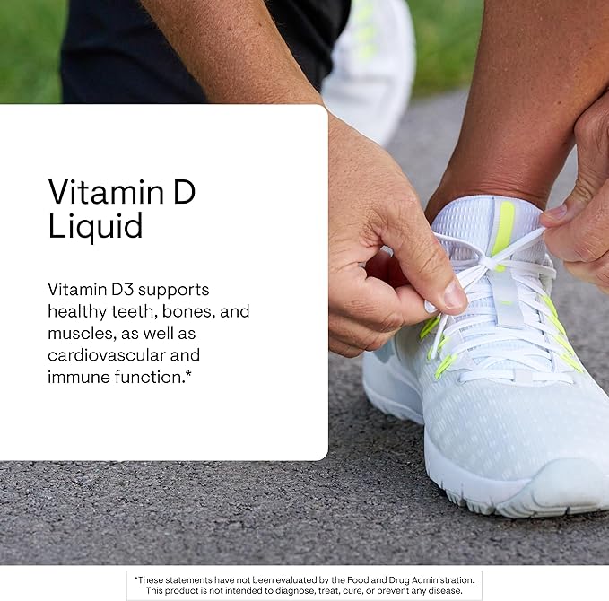 THORNE - Vitamin D Liquid - Vitamin D Supplement - Supports Healthy Bones and Muscles, Cardiovascular Health & Immune Function* - 1 Fl Oz (30 ml) - 600 Servings