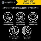 Nugenix Multivitamin for Men, Multivitamin and Testosterone Support - 19 Vitamins and Minerals, Supports Free Testosterone, Balance Cortisol, Promotes Nitric Oxide Production, Blood Flow - 60 Tablets
