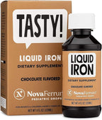 NovaFerrum Tasty | Pediatric Drops Liquid Iron Supplement for Infants, Toddlers & Kids | 15mg of Iron Per 1mL Dose | Ages 4 & Under | Gluten Free | Sugar Free | Chocolate Flavored | 120 Servings