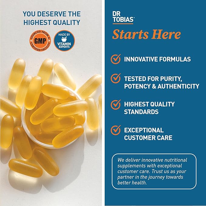 Dr. Tobias Omega 3 Fish Oil 2000mg Triple Strength with 800mg EPA 600mg DHA Per Serving | Fish Oil Omega 3 Supplements for Heart Brain & Immune Support - 90 Softgels (45 Servings)