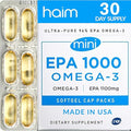 HAIM EPA1000 MINI – Pure EPA Fish Oil Supplement – 1,000mg Omega-3 for Heart, Brain & Joint Health – High Potency, Burpless Softgels – Small, Easy-to-Swallow Capsules – 60 Softgels – Made in USA