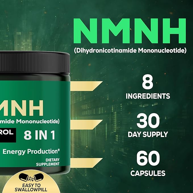 Satoomi 8in1 NMNH - NMN Supplement Alternative - NAD Supplement to Support NAD Levels Added Fisetin, Resveratrol, Quercetin, Turmeric, Berberine, Vitamin D3 & C - 60 Count for 30 Days