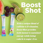 TransformHQ Boost Shot Powder Drink Stick Packets, Pina Colada, 7 Pack, Energy Supplements for Women & Men, with Caffeine, Vitamin B12, B9, B6 & B3