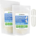 XPRS Nutra Separated Capsules Size 000-100 Count Large Empty Gelatin Capsules Separated in Bags - Premium Clear Empty 000 Pills for DIY Supplement Filling