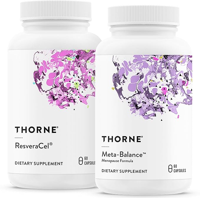 THORNE - Healthy Aging & Menopause Support Bundle - ResveraCel & Meta-Balance - 30 to 60 Servings