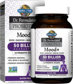 Garden of Life Dr. Formulated Probiotics Mood+ - 50 Billion CFU - Supports Relaxation & Digestive Health - 60 Vegetarian Capsules