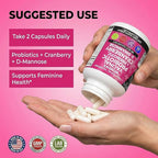 Clean Nutraceuticals Vaginal Probiotics for Women with Cranberry, D-Mannose, Prebiotics, pH Balance Support, Feminine Health, Urinary Tract Cleanse – Capsule Alternative to Gummies – 60 Count