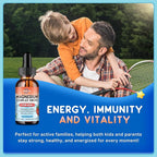 Magnesium for Kids, Kids Magnesium Glycinate Liquid Drops with Calcium, Zinc, L-Theanine, Vitamin D3 K2, C for Sleep, Relaxation, Calm, Focus, Brain,Mood, Bones & Muscles - Strawberry Flavor 2 Pack