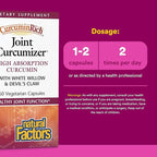 CurcuminRich Joint Curcumizer by Natural Factors, Support Healthy Joints, Heart and Natural Inflammatory Response with White Willow, 60 capsules (30 servings)