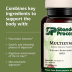 Standard Process Multizyme - Pancreatic Enzyme Supplement to Support the Breakdown of Proteins, Carbohydrates & Fats - Digestive Support - Gluten-Free, Non-Dairy & Non-Soy - 150 Capsules