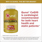 Qunol Ubiquinol CoQ10 200mg Softgels, Powerful Antioxidant for Heart and Vascular Health, Essential for Energy Production, Natural Supplement Active Form of CoQ10, 120ct Softgels