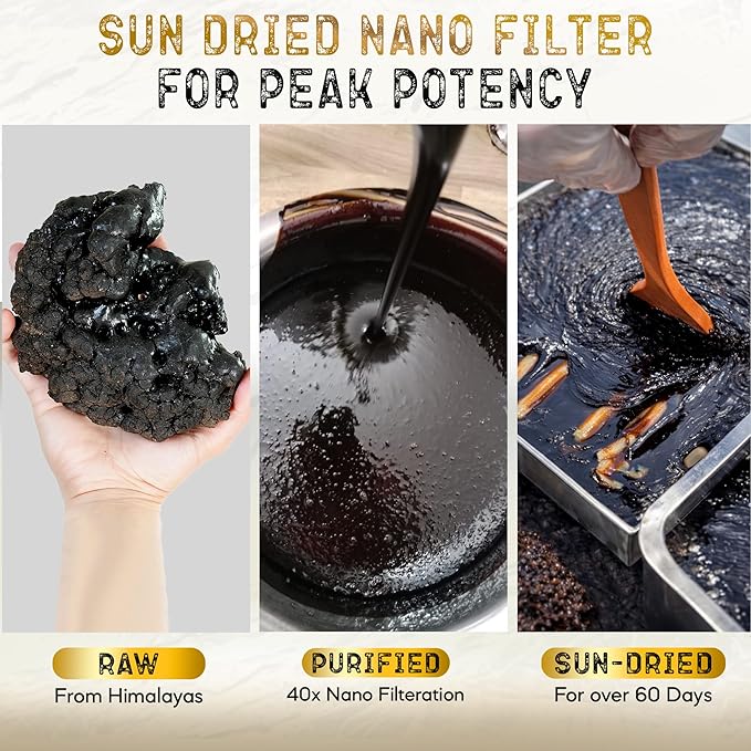 NutroTonic® Authentic Himalayan Shilajit | Most Potent 60 Days Sundried - 40X Nano Filtered Pure Himalayan Shilajit Resin | Ethically Wild Crafted +17000 FT | Premium Quality Guaranteed - 60 Servings