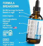 Zinc Supplements Liquid Drops Organic - Pure Organic Ionic Liquid Zinc Supplement Drops for Kids, Adults, Women & Men - Vegan, Skin Immune Support Supplements for Toddler Kids, Adults, Women, Men 4 Oz