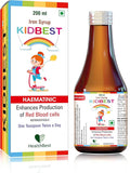 HealthBest Liquid Iron Syrup for Kids – Triple Action with Folic Acid and Zinc – Boosts Hemoglobin, Appetite, and Immunity – No Metallic Taste – 200ml Liquid Supplement, Safe & Effective