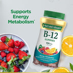 Nature's Bounty Vitamin B12 Gummies, Dietary Supplement, Supports Energy Metabolism and Nervous System Health, Mixed Berry Flavor, 500mcg, 160 Count (Pack of 2)