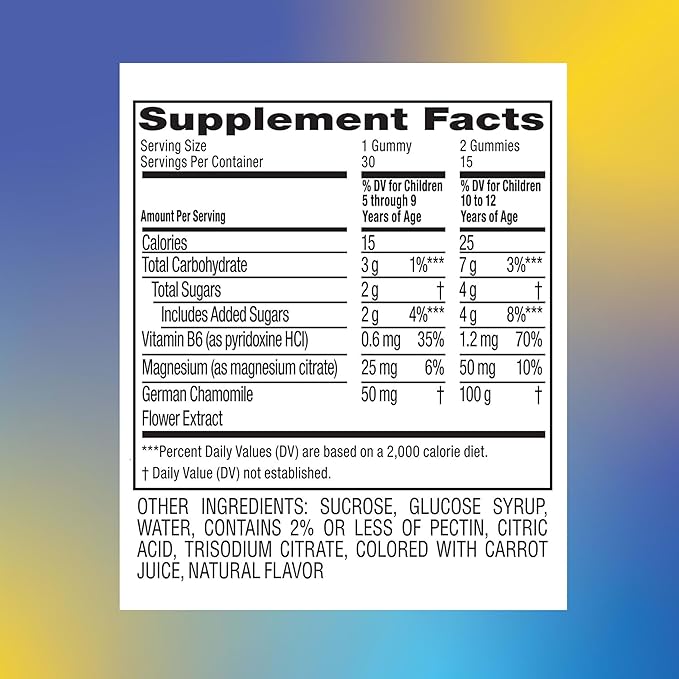 Zarbee's Naturals Children’s Calm Gummies, Magnesium for Kids Ages 5+, Melatonin-Free, Support for a Calm Mind & Body, Chamomile & Vitamin B6, Natural Raspberry Flavor, 30 ct, (Pack of 2)