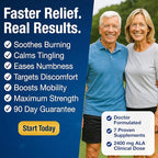 Nerve Relief with 2400 mg Alpha Lipoic Acid – 7 Powerful Nutrients to Support Feet Hands Toes – 2400mg ALA, Vitamins B12 B6 & B1, Magnesium, Turmeric – 60 Capsules