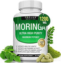 Toplux Moringa Capsules 1200mg – Pure Moringa Powder High Potency Leaf Extract Green Superfood Rich in Antioxidant, for Energy & Immune Support, Vegan Non-GMO 90 Capsules