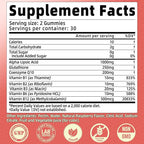 Alpha Lipoic Acid Gummies 1000 MG, High Potency Chewable ALA Supplement with Glutathione, CoQ10, Vitamin B Complex for Antioxidant, Cognitive, Nerve* Support, Sugar-Free, Raspberry Flavor, 60 Counts