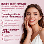 Totaria NAD+ Supplement for Women - NAD Trans-Resveratrol Supplement with Magnesium,CoQ10,PQQ, Ashwagandha,Collagen Peptide - NMN & NMNH Alternative - Cellular Renewal & Energy - 120 Capsules