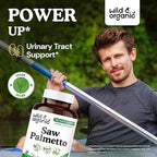 Wild & Organic Saw Palmetto Capsules 500 mg - Urinary Tract Support for Men & Women - Pure Saw Palmetto Supplement - Serenoa Repens Berries - 180 Days of Supply - Vegan, Non-GMO - 180 Count