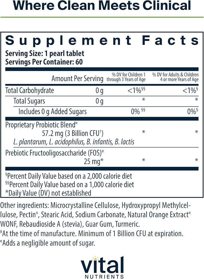 Hyperbiotics Vital Nutrients Pro Kids Probiotic | Allergen-Free Toddler Probiotics for Kids | Targeted Immune, Gut, and Digestive Health | Sugar-Free Orange Flavor | 60 Chewable Tablets