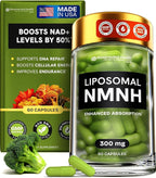 Liposomal NMNH Supplement 300mg – Boosts NAD Anti-Aging, Energy & Focus – NMM Capsules Alternative to for Cellular Vitality – Third-Party Tested, 60 Vegan Capsules | 1 Pack