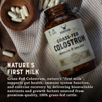 HEART & SOIL 100% Grass Fed & Finished Colostrum Supplement from Regenerative Cattle for Gut, Muscle & Immune Health – 3000mg Bovine Colostrum Capsules - Gut Health for Men & Women –180 Capsules