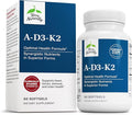 Terry Naturally A•D3•K2 - Healthy Supplement for Immune Support, Heart Health & Bone Support - Supplement for Strong Bones & Healthy Heart - Includes Vitamins A, D3 & K2-60 Softgels (60 Servings)