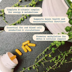 BodyBio - Vitamin B Complex Including B1, B2, B3, B5, B6, Methyl B12, Folinic Acid, 5-MTHF, and B7 to Supports Alertness, Metabolism & Immune System, 90 Capsules