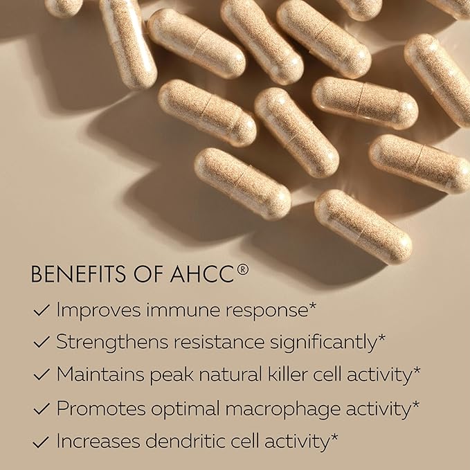 HPD Rx Premium AHCC & Shiitake Mushroom 1100 mg per Serving Supplement, Natural Immunity Booster, Maintains Natural Killer Cell Activity | AHCC is Proven in 30+ Studies | 60-Day Supply, 2-Pack