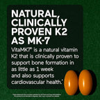 SMARTERNUTRITION Vegan Vitamin D3 5000 IU + Natural Vitamin K2 1100 mcg in Organic Coconut & Olive Oil - D3 K2 Supplement for Immune & Bone Support - 360 Softgels[180 Day Supply]