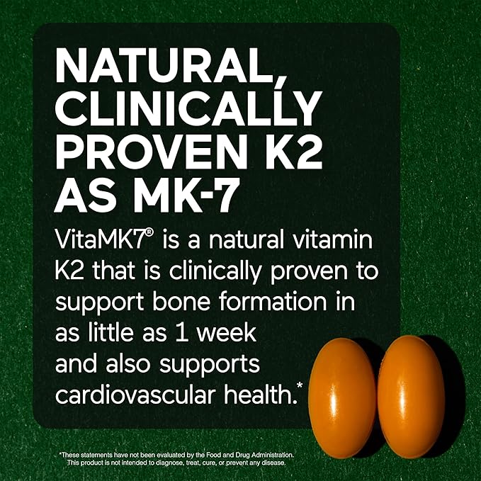 SMARTERNUTRITION Vegan Vitamin D3 5000 IU + Natural Vitamin K2 1100 mcg in Organic Coconut & Olive Oil - D3 K2 Supplement for Immune & Bone Support - 60 Softgels[30 Day Supply]
