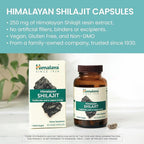 Himalaya Shilajit - Herbal Energy Supplements with Fulvic Acid and 85+ Trace Minerals, from Shilajit Resin, Vegan, Non-GMO, Gluten Free, 250 mg, 60 Capsules