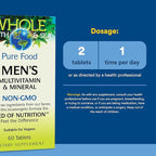 Natural Factors, Men's Multivitamin & Mineral, 1 Serving Contains Nutrition Equivalent to ½ lb of Veggies, 60 Tablets