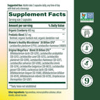 MegaFood MegaFlora Probiotics and Prebiotics for Women with 14 Strains & 50 Billion CFUs, Cranberry, Digestive Health, Vegetarian, Prebiotics and Probiotics for Women - 60 Capsules (30 Servings)