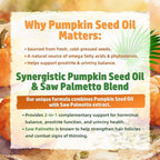 Pumpkin Seed Oil Gummies with Saw Palmetto, Pumpkin Seed Oil for Hair and Skin Health, Pumpkin Seed Extract for Women Men, Sugar-Free, Raspberry Flavor, 60 Count