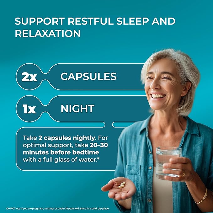 PUREHEALTH Research Sleep Formula - Natural Sleep Support Supplement for Adults - for Restfulness & Relaxation - with Melatonin, Valerian Root, GABA, L-Theanine, Lemon Balm, Hops & More - 60 Capsules
