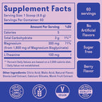 Magnesium Glycinate Powder + L-Theanine | 60 Servings | 300 mg per Scoop High Absorption Chelated Magnesium Powder for Sleep - Natural Mixed Berry Flavor, No Sugar, Support Restful Sleep & Relaxation