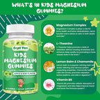 Kids Magnesium Gummies, Magnesium Glycinate Gummies for Kids & Adults with Citrate, L-Theanine, Chamomile, Vitamin B6 for Sleep, Relaxation, Brain & Muscle, Sugar Free Apple & Kiwi Flavor 60ct