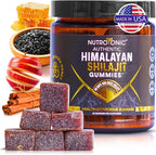 NutroTonic® Organic SHILAJIT Gummies | Apple Cinnamon Flavor | Shilajit for Men & Women | No Added Sugar, Sweetened by Manuka Honey | Clean Formula | Natual Source of Urolithin | 30 Gummies
