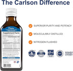 Carlson - The Very Finest Fish Oil, 1600 mg Omega-3s, Liquid Fish Oil Supplement, Norwegian Fish Oil, Wild-Caught, Sustainably Sourced Fish Oil Liquid, Just Peachie, 200 mL (6.7 Fl Oz)